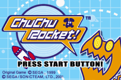 Chu Chu Rocket title screen for GameBoy Advance